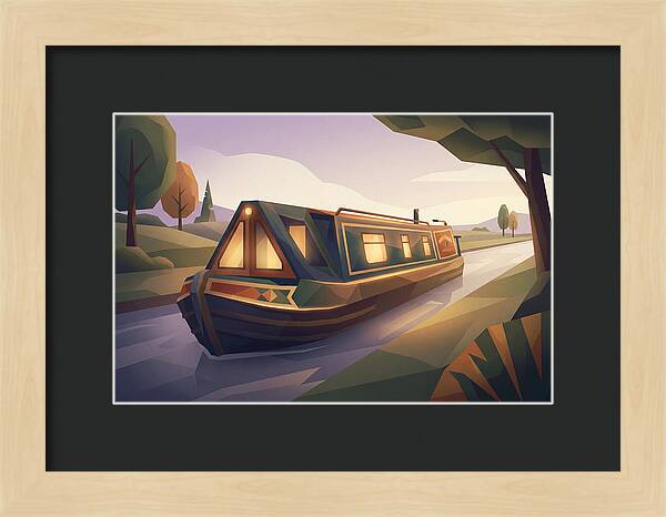 Traditional Wooden Horsedrawn Canal Boat