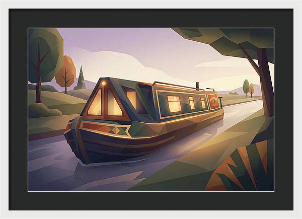 Traditional Wooden Horsedrawn Canal Boat