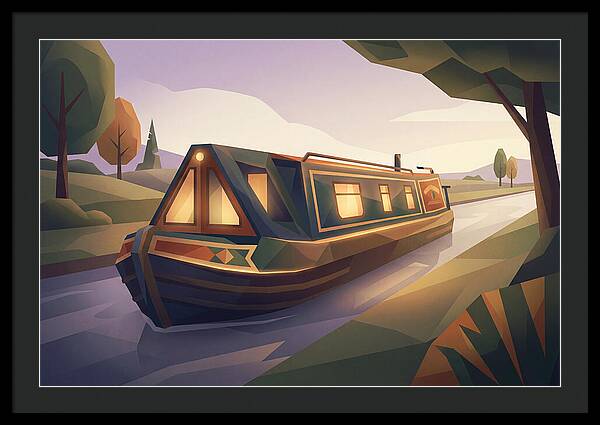 Traditional Wooden Horsedrawn Canal Boat