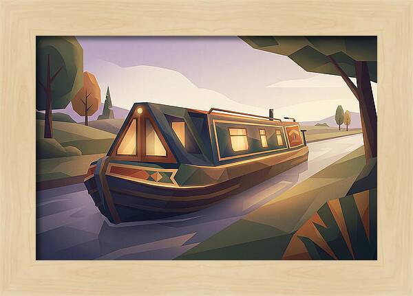 Traditional Wooden Horsedrawn Canal Boat