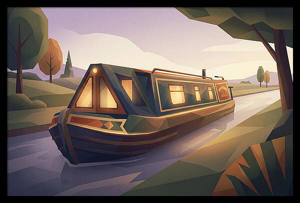 Traditional Wooden Horsedrawn Canal Boat