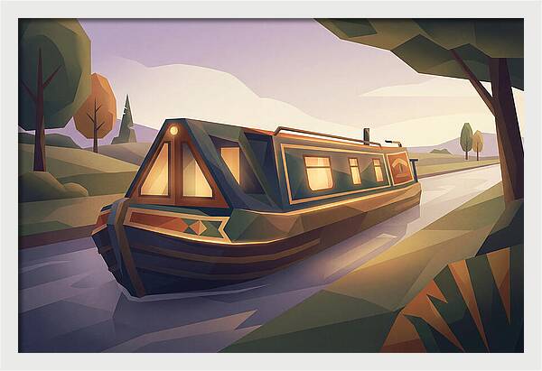 Traditional Wooden Horsedrawn Canal Boat