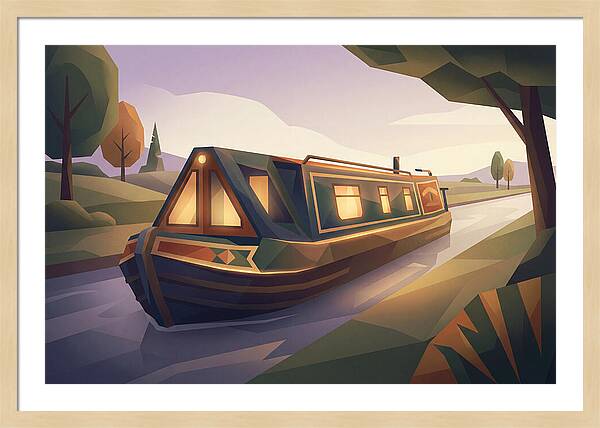 Traditional Wooden Horsedrawn Canal Boat