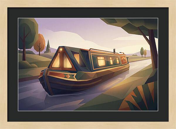 Traditional Wooden Horsedrawn Canal Boat