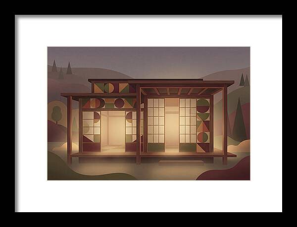 Traditional Wooden House At Dusk