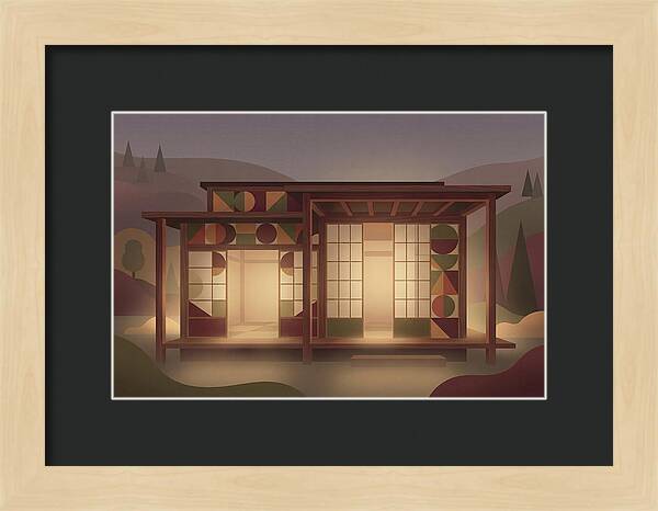 Traditional Wooden House At Dusk