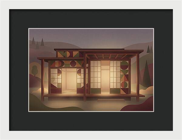 Traditional Wooden House At Dusk