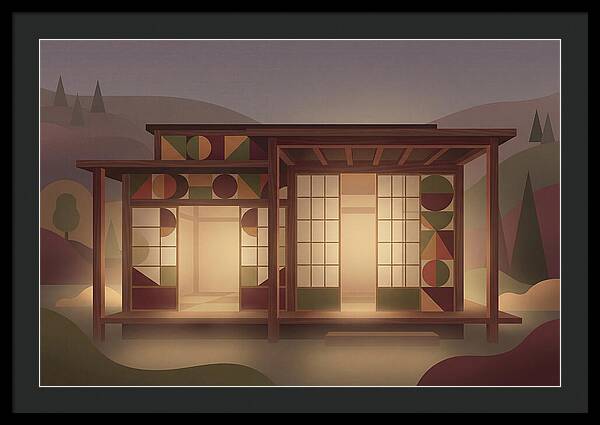 Traditional Wooden House At Dusk