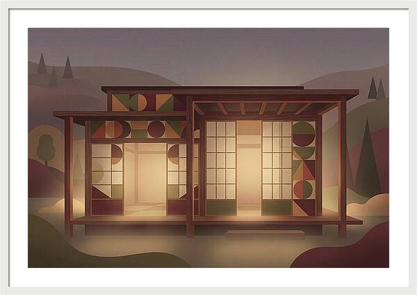 Traditional Wooden House At Dusk