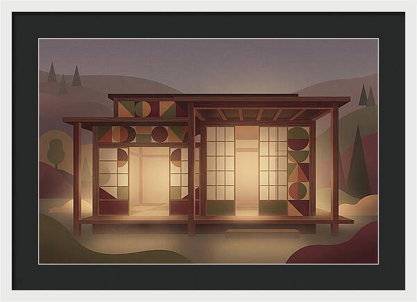 Traditional Wooden House At Dusk