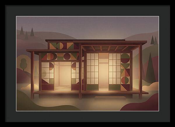 Traditional Wooden House At Dusk
