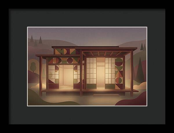 Traditional Wooden House At Dusk