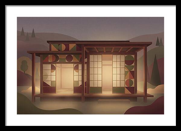 Traditional Wooden House At Dusk