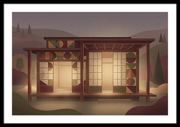 Traditional Wooden House At Dusk