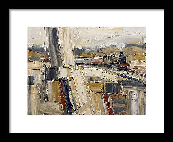 Train Journey Through Abstract Landscape