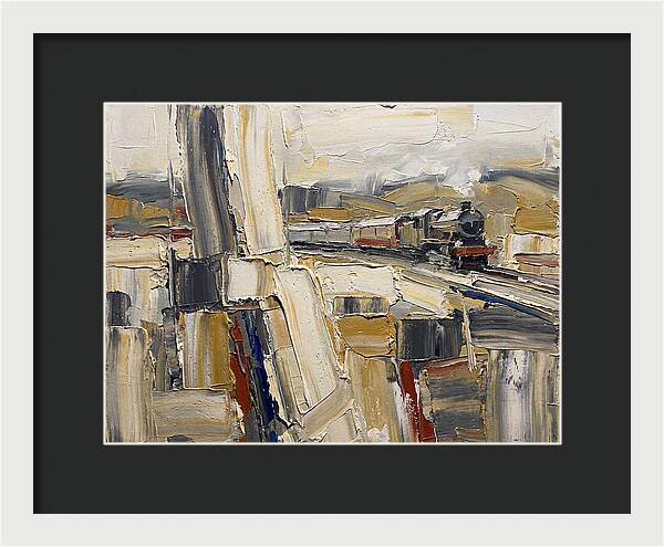 Train Journey Through Abstract Landscape