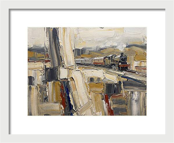 Train Journey Through Abstract Landscape