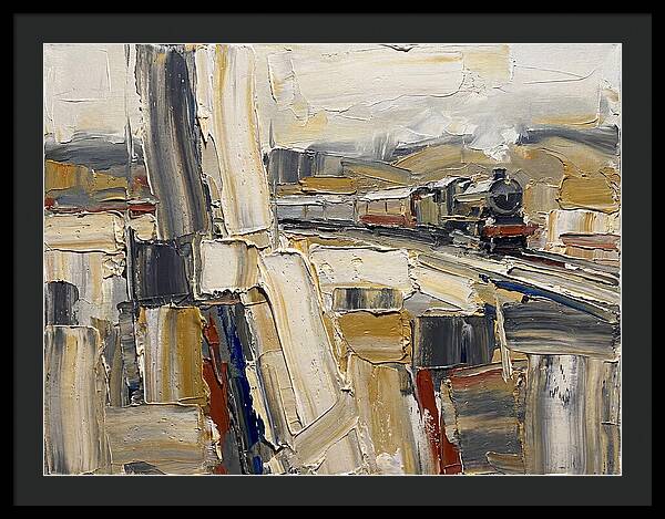 Train Journey Through Abstract Landscape