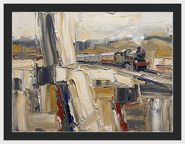 Train Journey Through Abstract Landscape