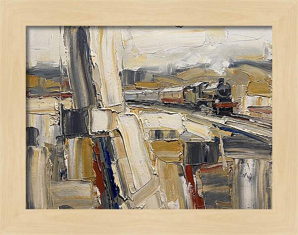 Train Journey Through Abstract Landscape