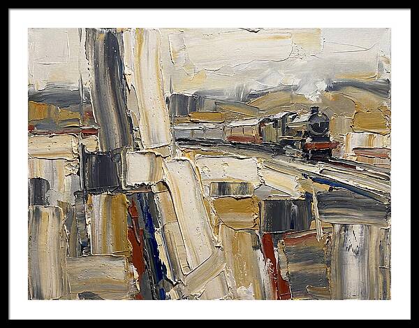 Train Journey Through Abstract Landscape