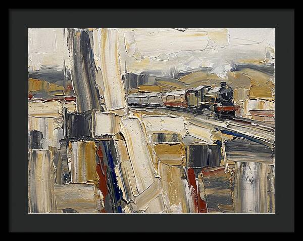 Train Journey Through Abstract Landscape