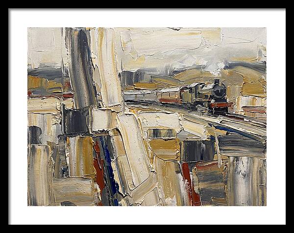 Train Journey Through Abstract Landscape