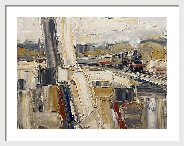 Train Journey Through Abstract Landscape