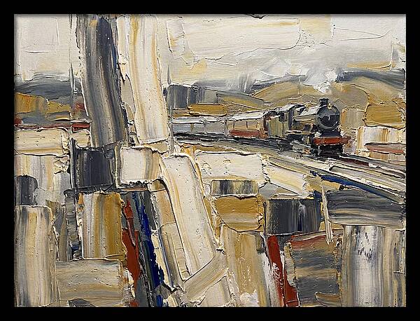 Train Journey Through Abstract Landscape