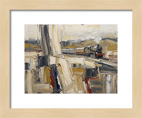 Train Journey Through Abstract Landscape