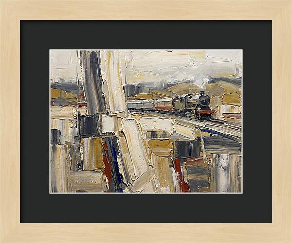 Train Journey Through Abstract Landscape