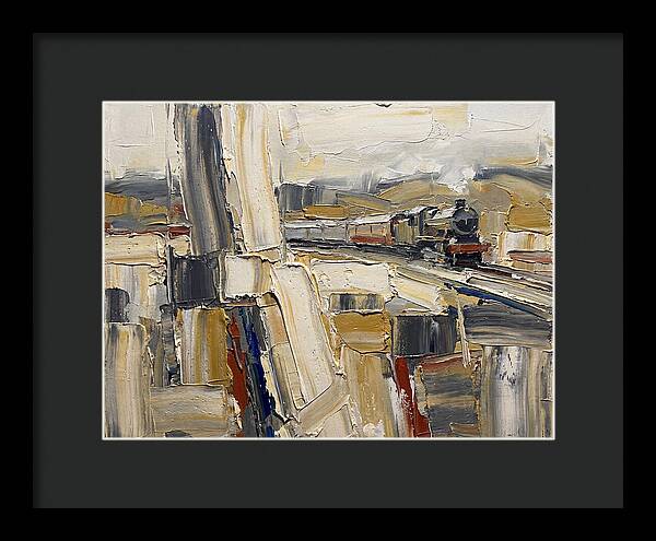 Train Journey Through Abstract Landscape