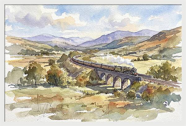 Train Journey Through Serene Landscape