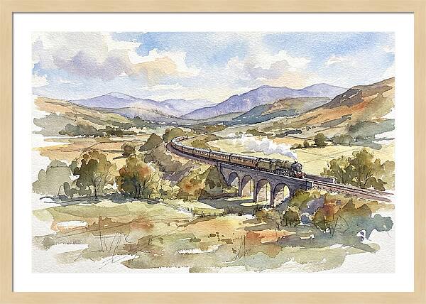 Train Journey Through Serene Landscape