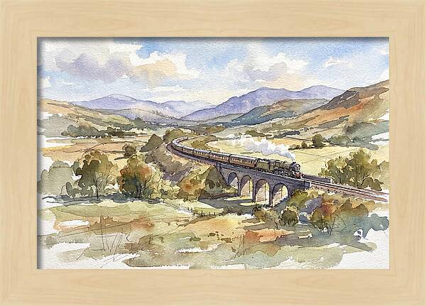 Train Journey Through Serene Landscape