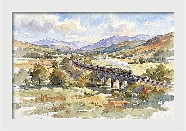 Train Journey Through Serene Landscape