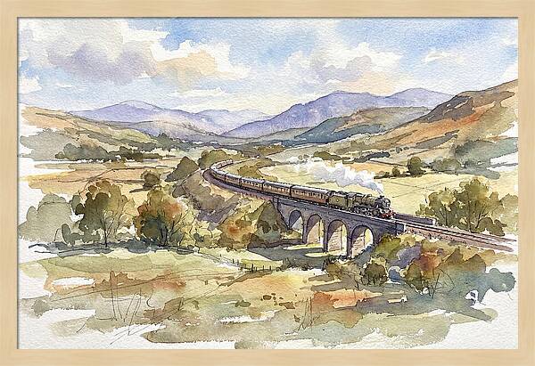 Train Journey Through Serene Landscape
