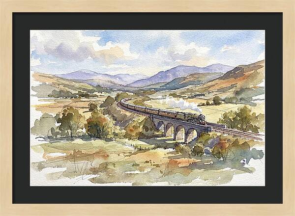 Train Journey Through Serene Landscape