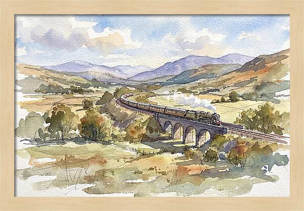 Train Journey Through Serene Landscape