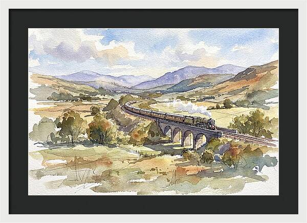 Train Journey Through Serene Landscape