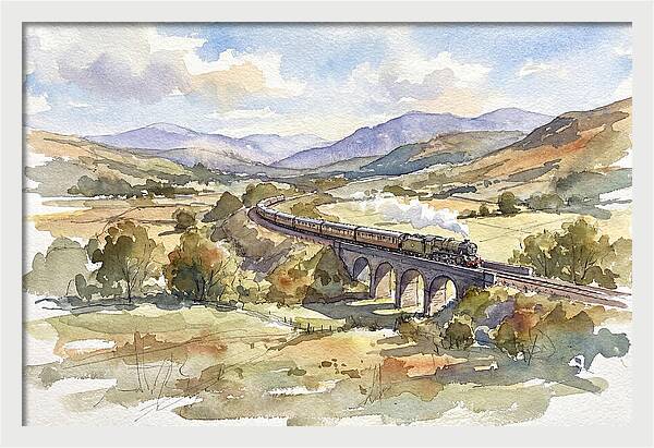 Train Journey Through Serene Landscape