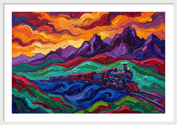 Train Landscape At Sunset