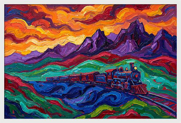 Train Landscape At Sunset