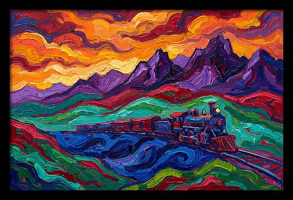 Train Landscape At Sunset