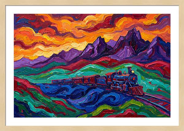 Train Landscape At Sunset