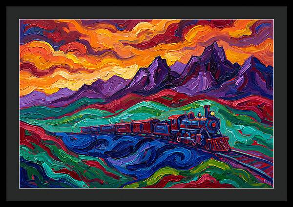 Train Landscape At Sunset