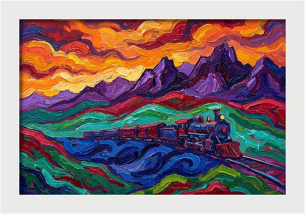 Train Landscape At Sunset