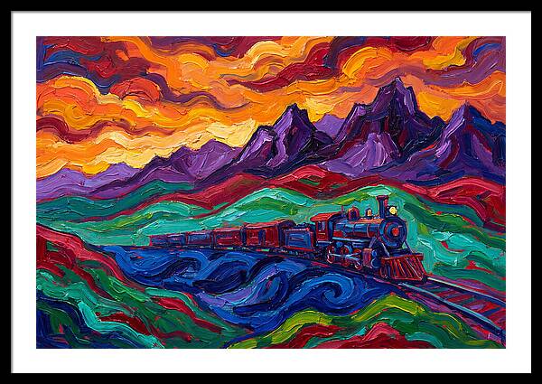 Train Landscape At Sunset
