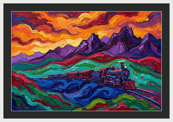 Train Landscape At Sunset