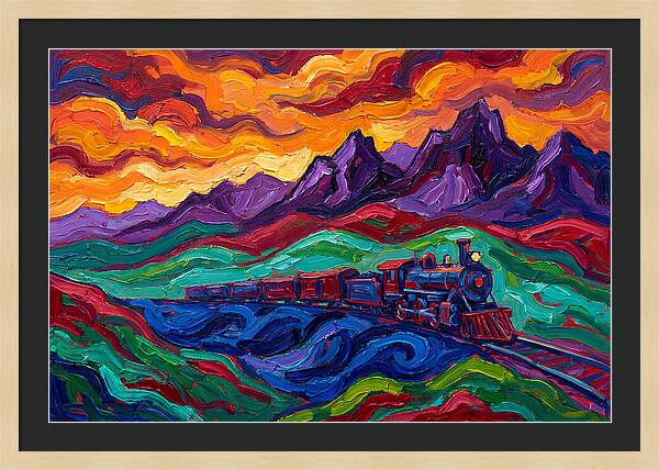 Train Landscape At Sunset